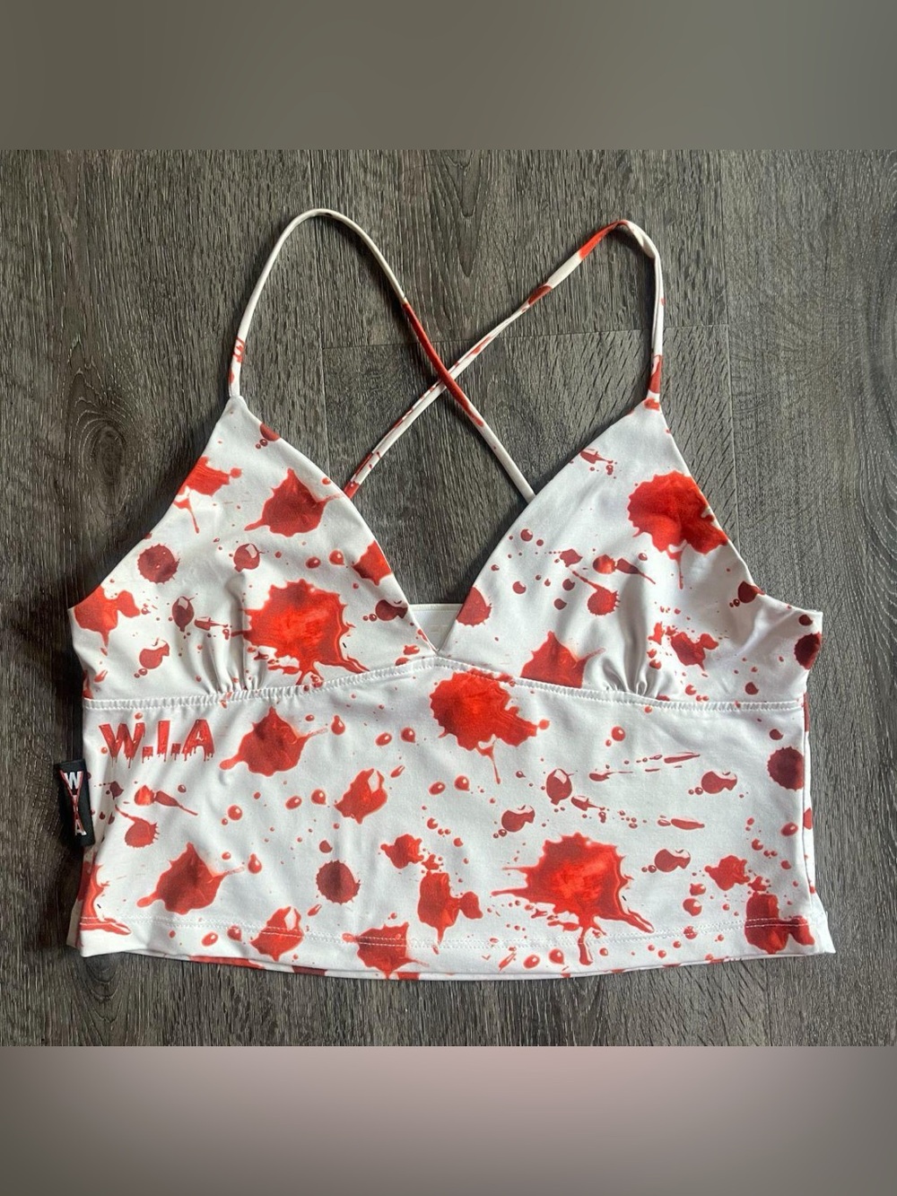 ★ W.I.A Collections Blood Splatter Crop Tank Top ★